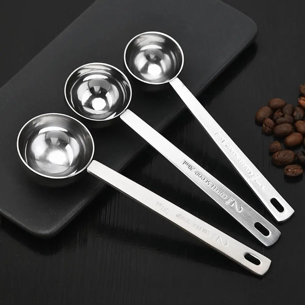 5/10/15/20/30ML Measuring Spoon Durable Blending Stainless Steel Tablespoon Thicken Powder Spoon Coffee