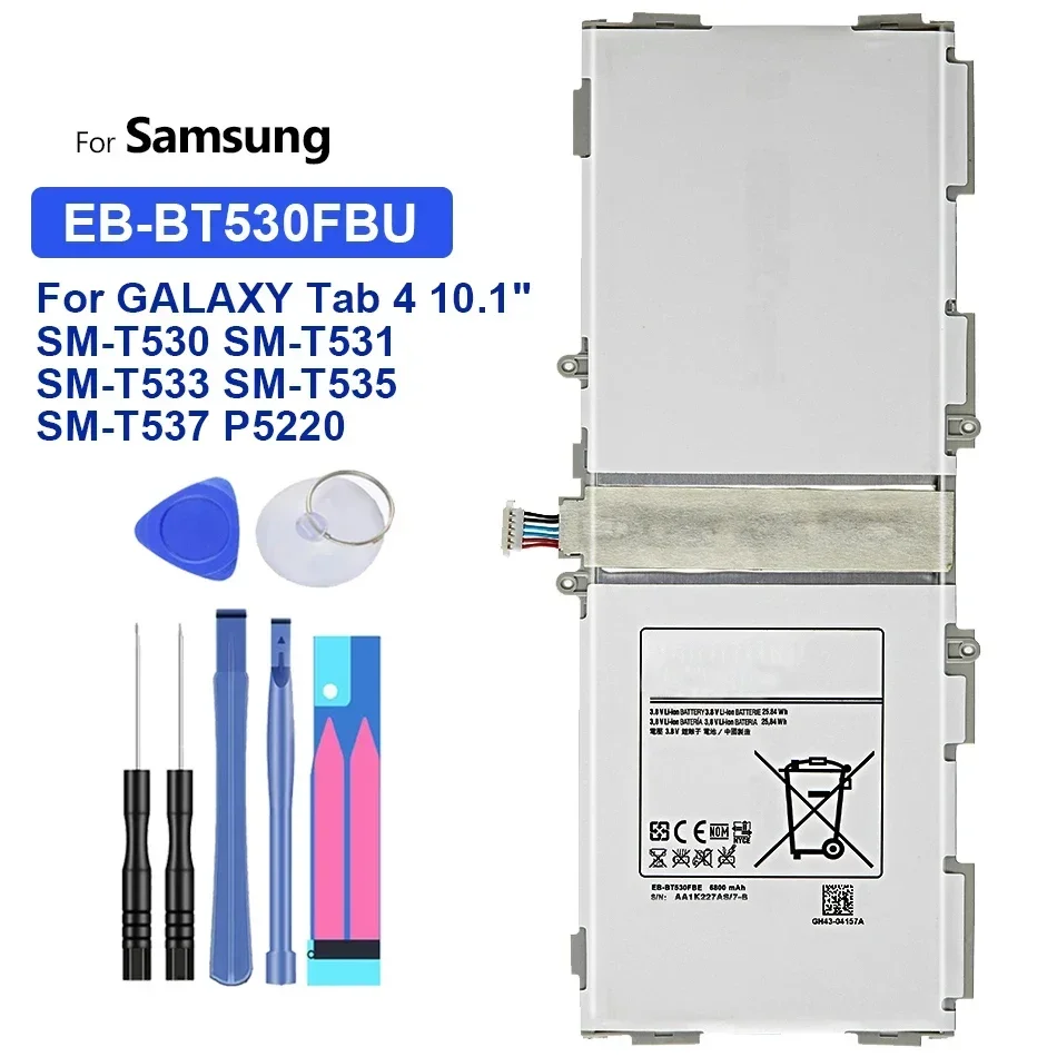 Tablet Battery For Samsung Galaxy Tab 4 10.1 SM-T530 SM-T531 SM-T533 SM-T535 SM-T537 P5220 EB-BT530FBC EB-BT530FBE rechargeable battery