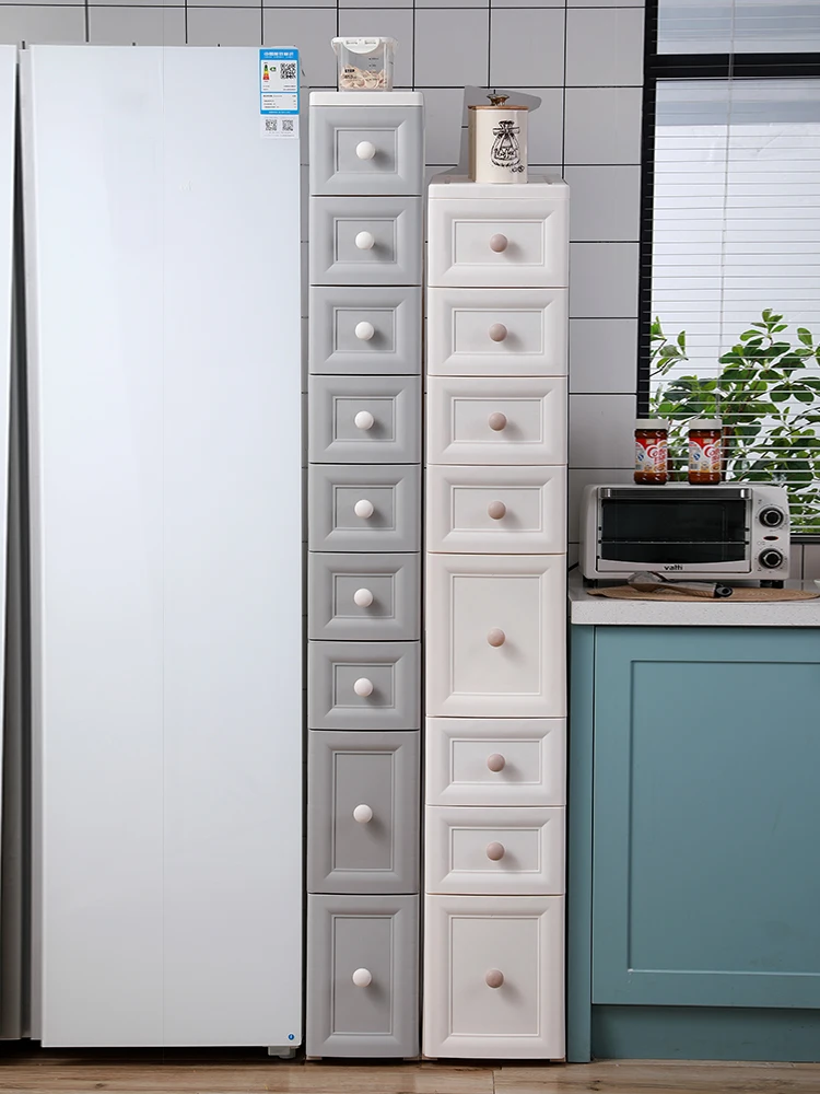 Batoom Narrow  Storage Cabinet Der Sle Kitchen Organizer elf Modern Simple Design PP Material for Everyone
