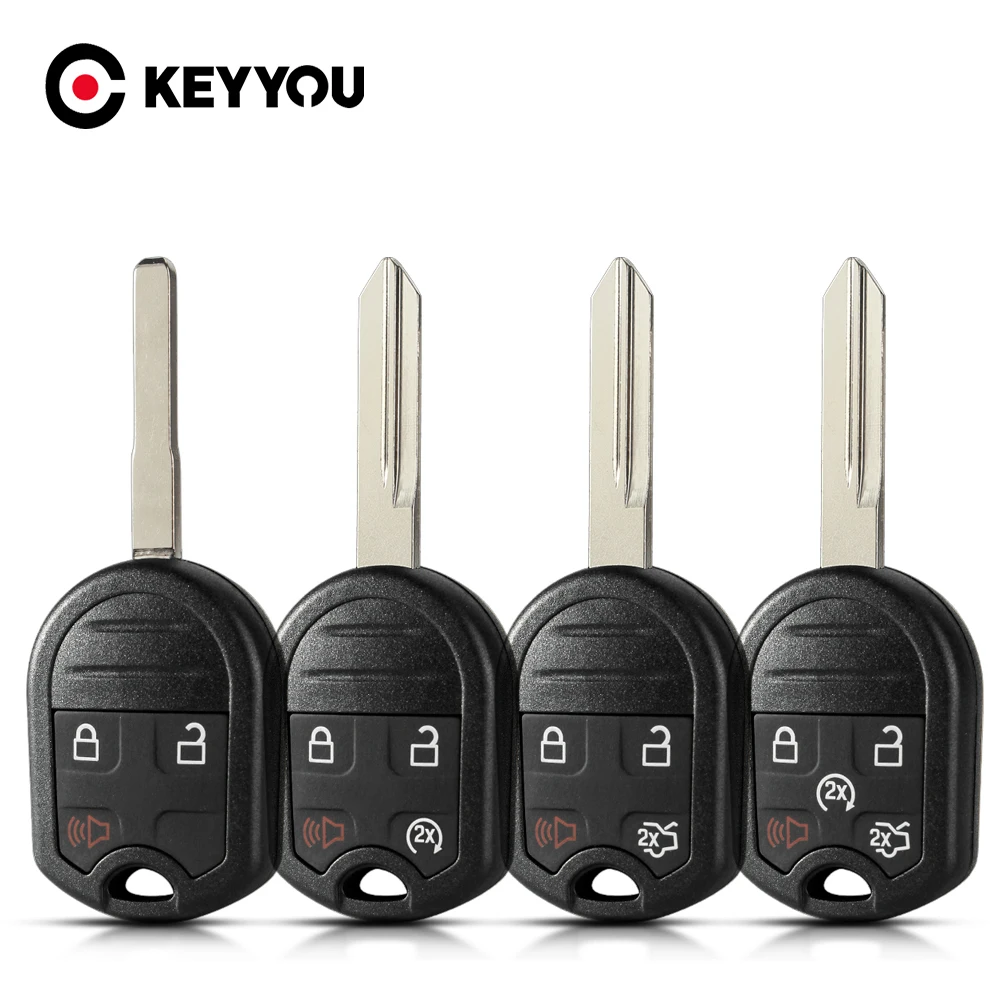 

KEYYOU 3/4/5 Buttons Remote Key Shell Case for Ford Edge Escape Expedition Explorer Flex Fusion Mustan Taurus Mazda Tribute