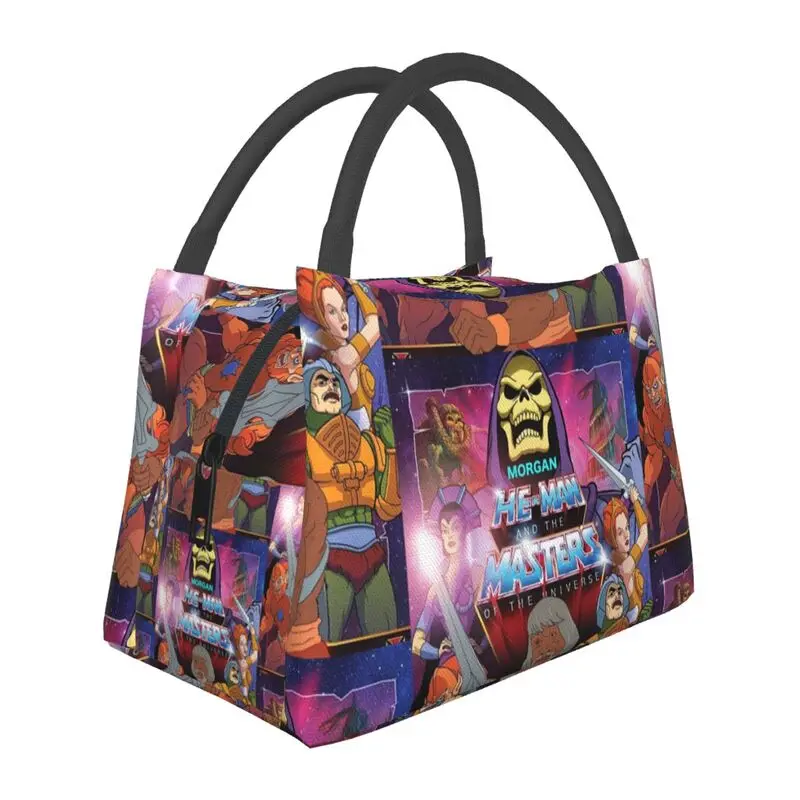 He Man Master Of The Universe Insulated Lunch Bags Women 80S Cartoon Lunch Container Per Office Outdoor Storage Pasto Food Box