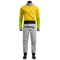 Kayak Dry Suit for Men 3-layer Waterproof Fabric Drysuit With Latex on Neck and Wrist White Water River Pending