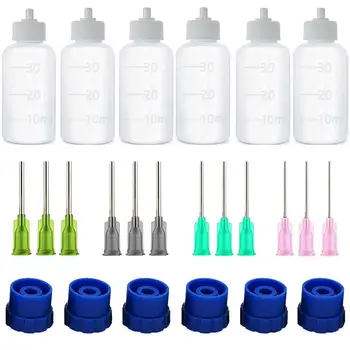 Kit 1 Bottiglia Applicatore di Colla con Punta ad Ago 30/50ML con Imbuto per Quilling, Scrapbooking e Lavorazione del Carta Fai-da-Te