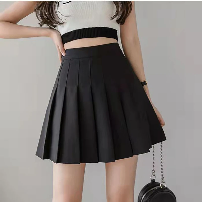 maxi skirts for women Korean Fashion Pleated Skirt Mini Skirts Womens 2021 Summer High Waist Kawaii Pink Black Plaid Skirt Harajuku Skirt Mujer Faldas long skirts