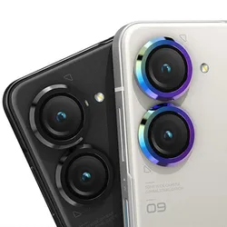 Premium Tempered Glass Camera Lens Protector and Screen Guard with Protective Case for Asus Zenfone 9 (Silver)