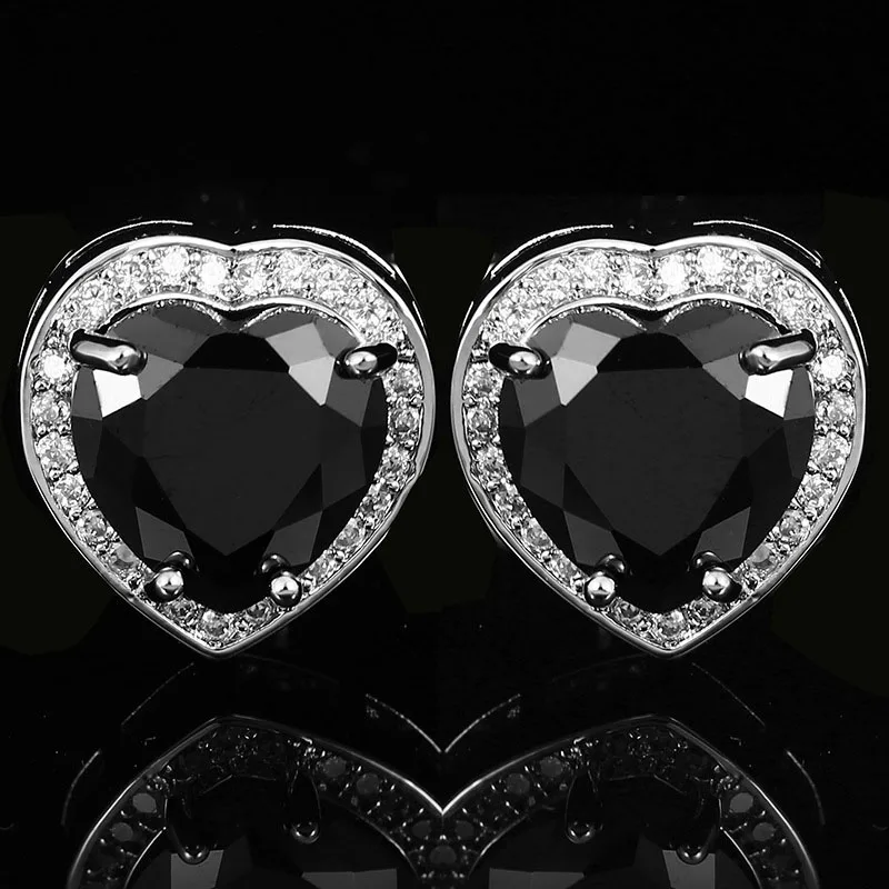 Wholesale Cufflinks  Custom Cuff Button Jewelry Gifts,Heart Shape, Multiple Colors, Shiny Edge,Zircon Cufflinks High Quality