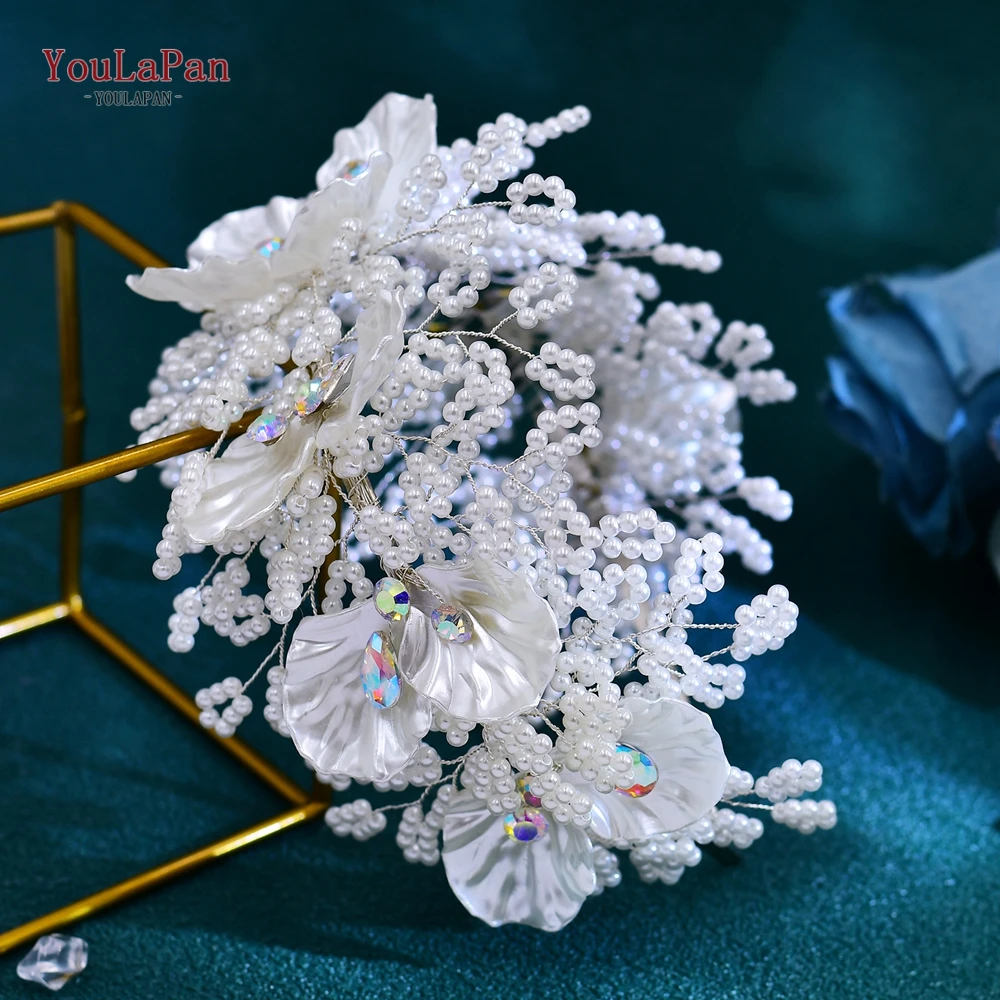 YouLaPan Bride Beaded Headband Colorful Gemstone Woman Party Headwear Elegant Women Wedding Event Hair Accessories HP675