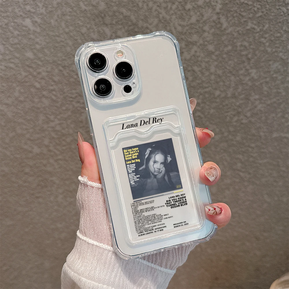 thumbnail image 1 of Funda de sujeción de tarjeta de cantante Kraft Lana Del Rey para iPhone 15 14 13 12 11 Mini Pro Max X XR XSMax 6S 6 7 8 Plus SE20, cubierta anticaída, 1 of 5