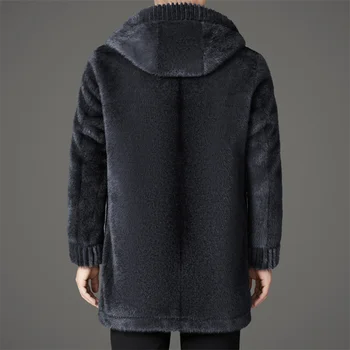 Casual Slim Solid Woolen Coat High Qualit winter jacket men fashion Woolen Coat Men's Casual Wool hooded trench coat Men Jacket - Image 4