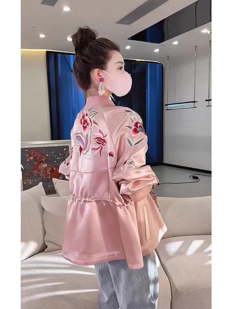 

Embroidery Floral Chinese Style Luxury Women Jacket Yokosuka Coat