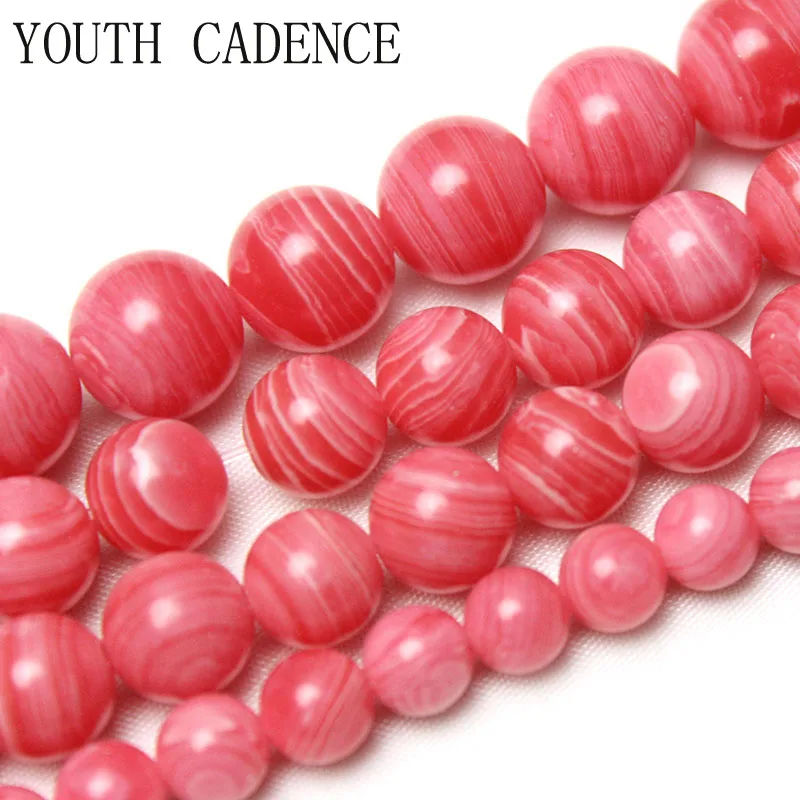 Natural Pink Rhodochrosite Round Loose Beads – 4/6/8/10/12/14mm – 15" Strand, Center-Drilled