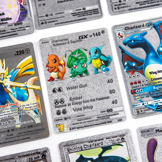 Cartas Pokemon En Métal Doré Pour Enfants, Pikachu Vmax, Toys,collection  Rare, Carte D'entraînement Au Combat,cadeau De Noël - Game Collection Cards  - AliExpress