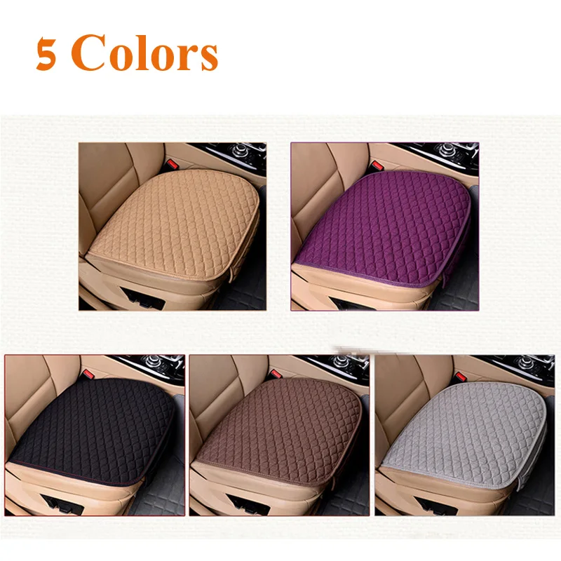 Flax Car Seat Cover Front Rear Back Linen Fabric Cushion Summer Breathable Protector Mat Pad Vehicle Auto Accessories Universal