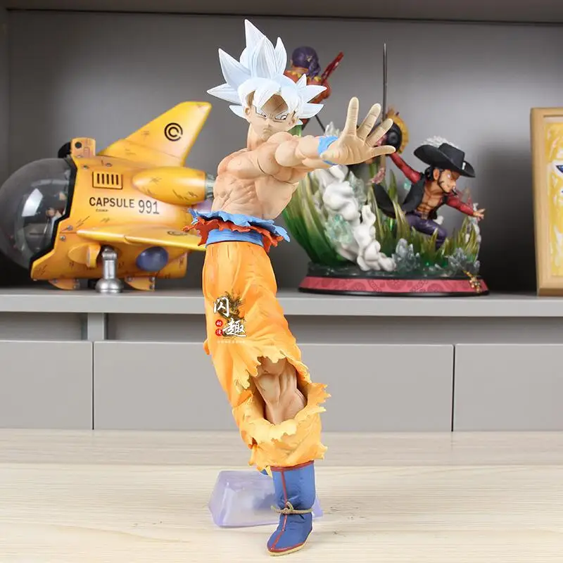 

32cm Dragon Ball Goku Replaceable Hand Action Figure White Hair Goku Anime Figures Pvc Collection Statue Model Toys