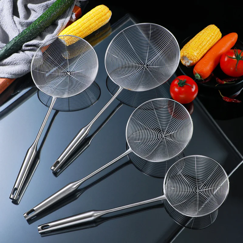 

Household Stainless Steel Colander Extended Handle Anti-scalding Hot Pot Filter Multifunctional Strainer Kitchen Accessories