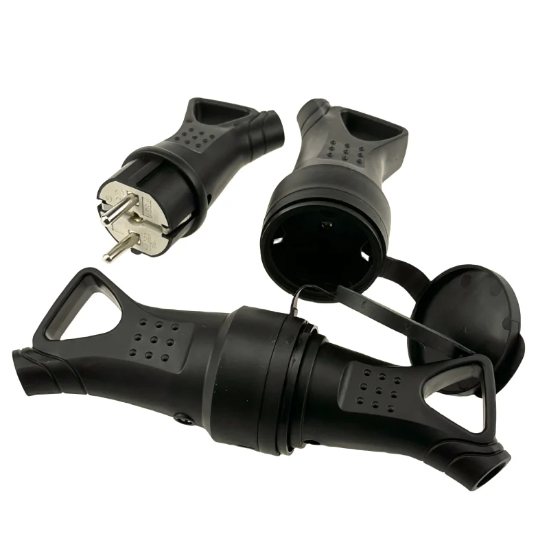 16A European Germany 16 amp industrial rubber ce schuko plug industrial wall plug With Cover