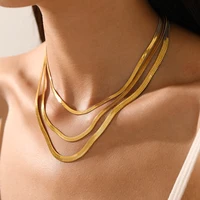 Camille Flat Snake Chain Choker Necklace 3