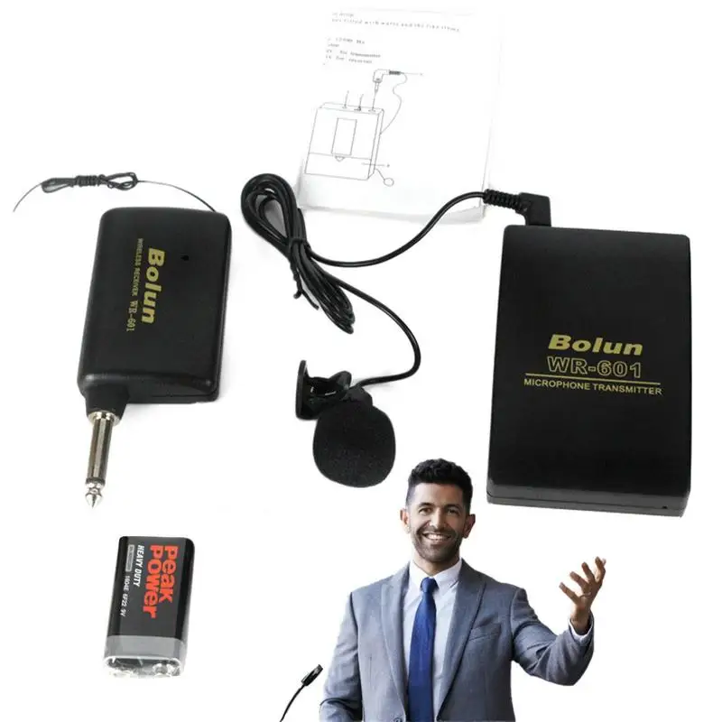 

WR601 Wireless Microphone MIC Conference Teaching Speech FM Transmitter Collar Clip Type Microphone Speakers