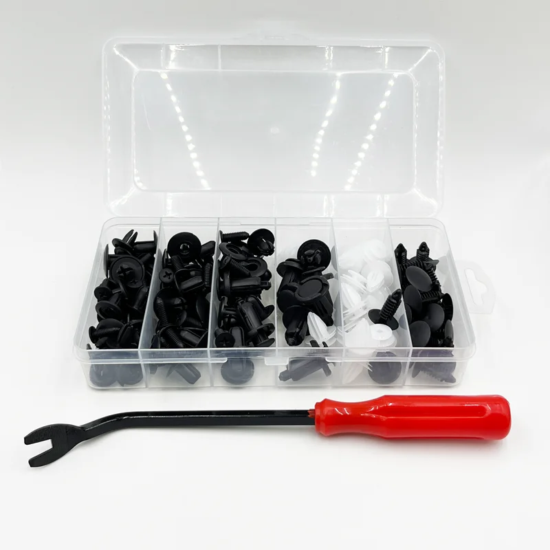Car Fastener Clip Plastic Rivet Fastener Screw Car Bumper Fender Black Rivet Clip for Toyota Focu Kia Nissan Yamaha auto fastener clips