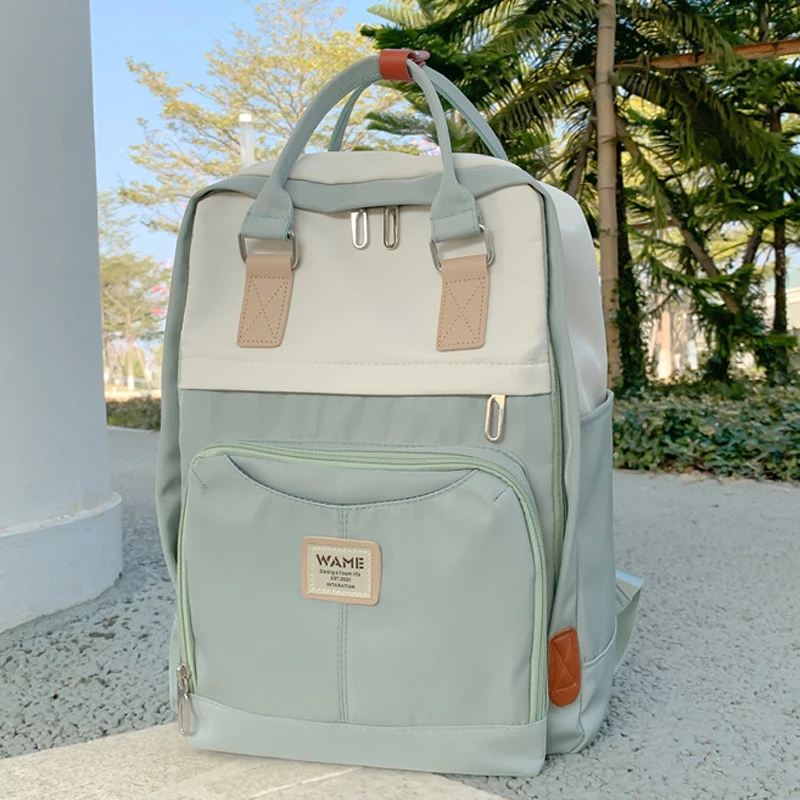 de nailon para ordenador portátil de gran capacidad para mujer y hombre, mochila de escuela secundaria para adolescentes, bolsas de libros para Universidad, bolso de viaje salir a la puerta| | -