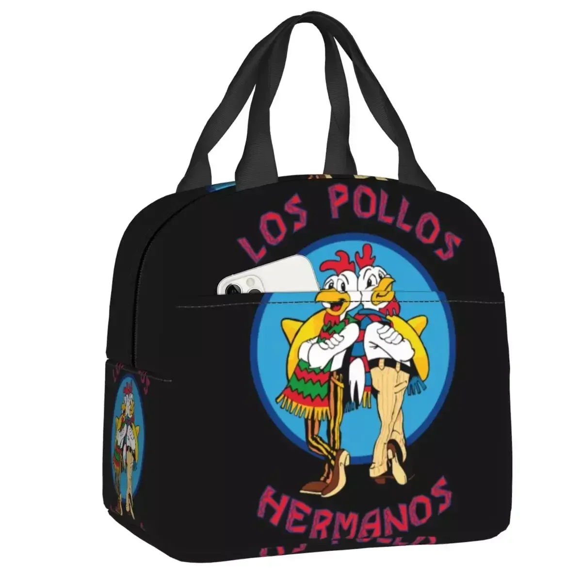 

2024 New Custom Los Pollos Hermanos Breaking Bad Lunch Bag Men Women Cooler Thermal Insulated Lunch Box For Kids School Children
