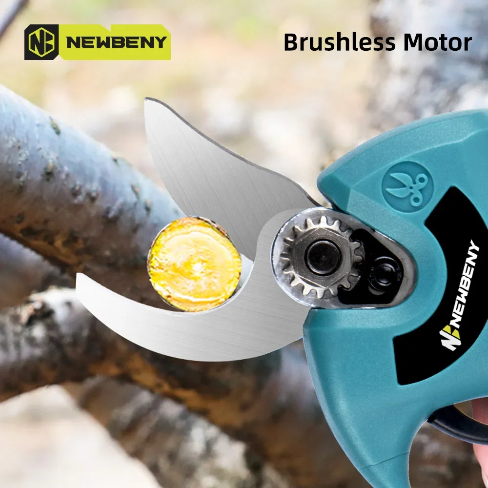 NEWBENY 30mm Brushless Electric Pruning Shears 4 Gear Electric Scissors Orchard Shrub Branch Pruning Tool For Makita 18V Battery 6