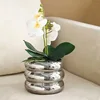 Simple Ceramic Flowerpot Office Desktop Green Plant Flowerpot Wind Silver Small Vase Flower Arrangement Decor Desktop Ornament 3