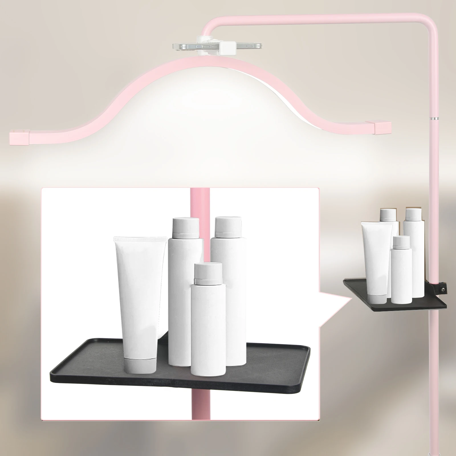 범용 사운드 카드 트레이 라이브 스트리밍 마이크 스탠드 사진 클램프 클립 플랫폼 속눈썹 메이크업 화장품 트레이 작업용