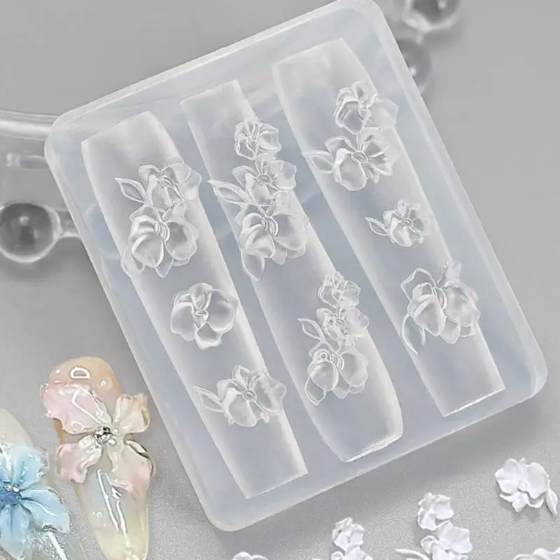 3D 불가사리 쉘 나비 꽃 실리콘 네일 금형 DIY 네일 아트 장식 투명 네일 템플릿 매니큐어 디자인 도구