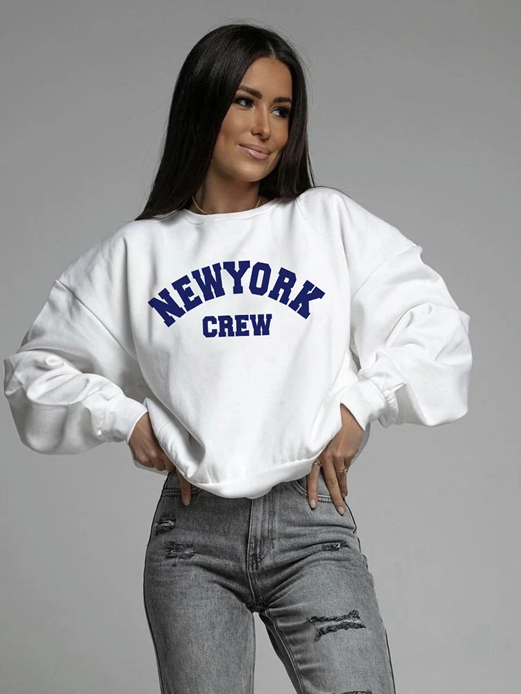 Blessyuki New York Letter Print Hoodie for Wome Autumn New Casual