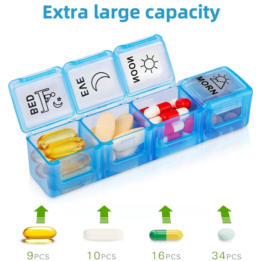 Premium Monthly Pill Organizer with Daily Compartments for Supplements and Medication