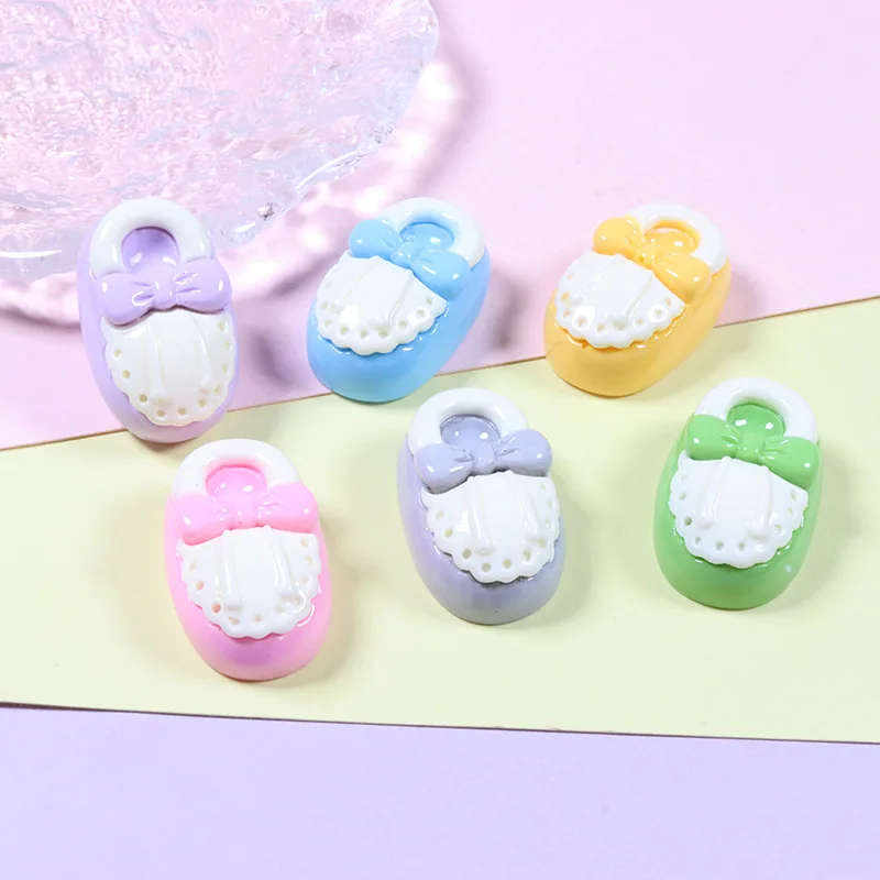

100pcs Mini Simulation Bowknot Slipper Shoes Flatback Resin Cabochons Embellishments Scrapbook Craft DIY Accessories