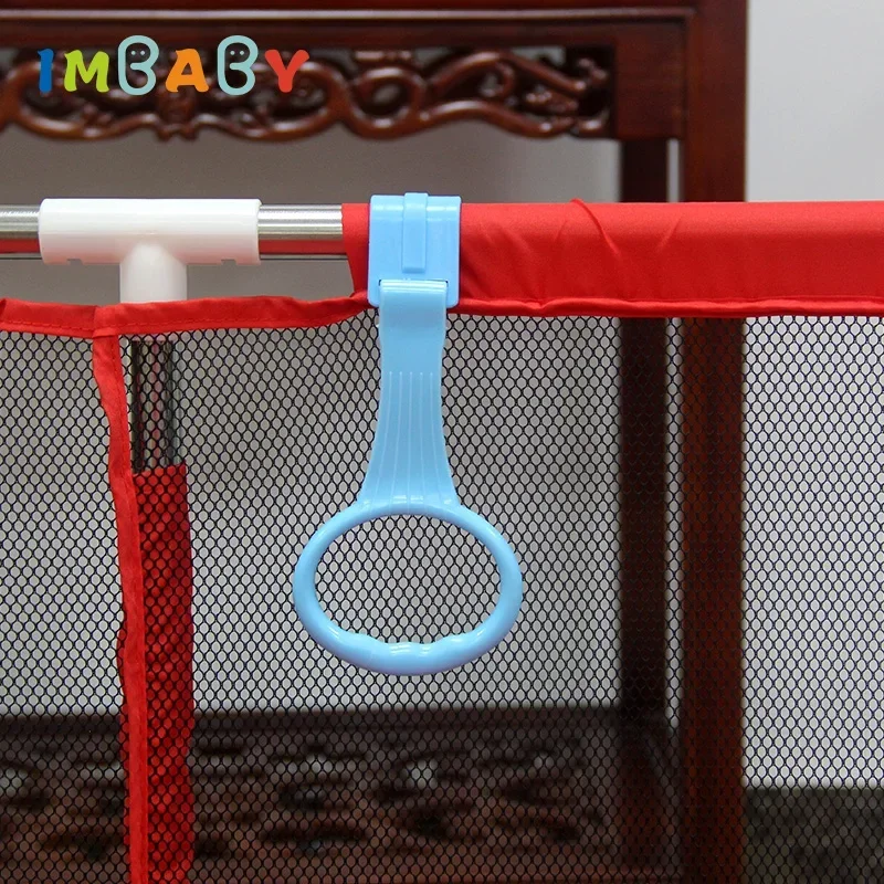 IMBABY 4pcs/lot Baby Pull up Rings thicker Baby Crib Pull Rings Walking Exercises Assistant Hanging Ring Playpen