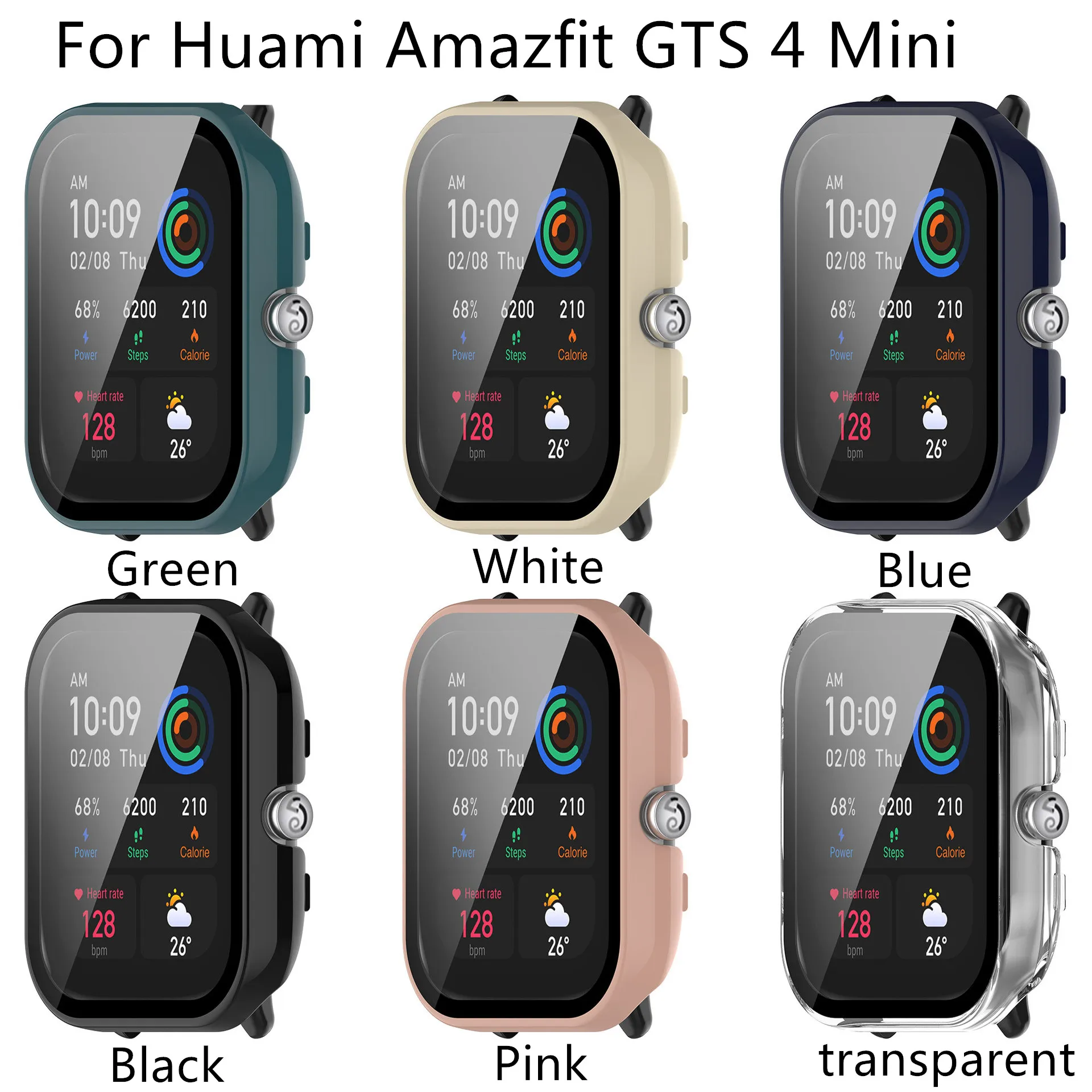 

PC Protective Case For Xiaomi Huami Amazfit GTS 4 Mini Full Screen Protector Cases Cover Tempered Glass Film