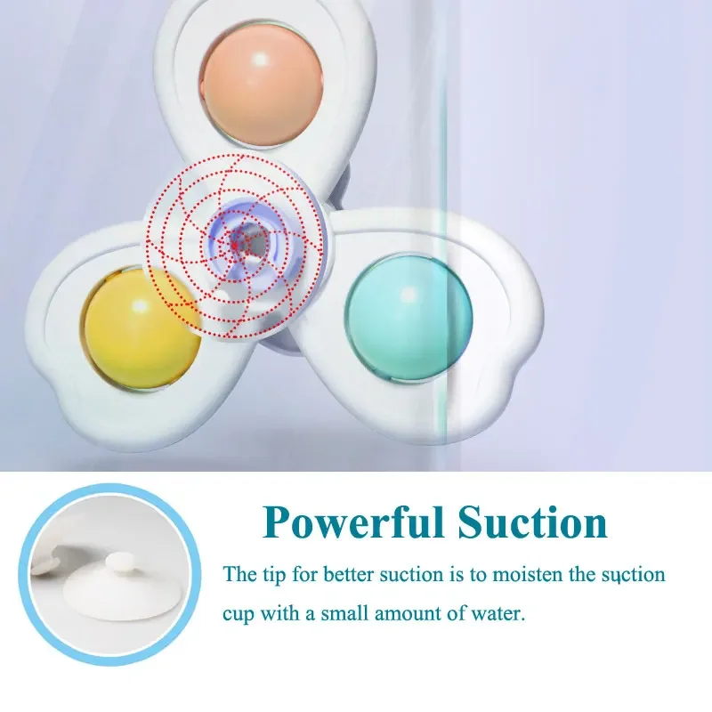 3PC Set Suction Cup Spinning Cartoon Animal Spinner Toys For Kids Window Baby High Chair Table Travel Bath Toy for Children Gift — view 6