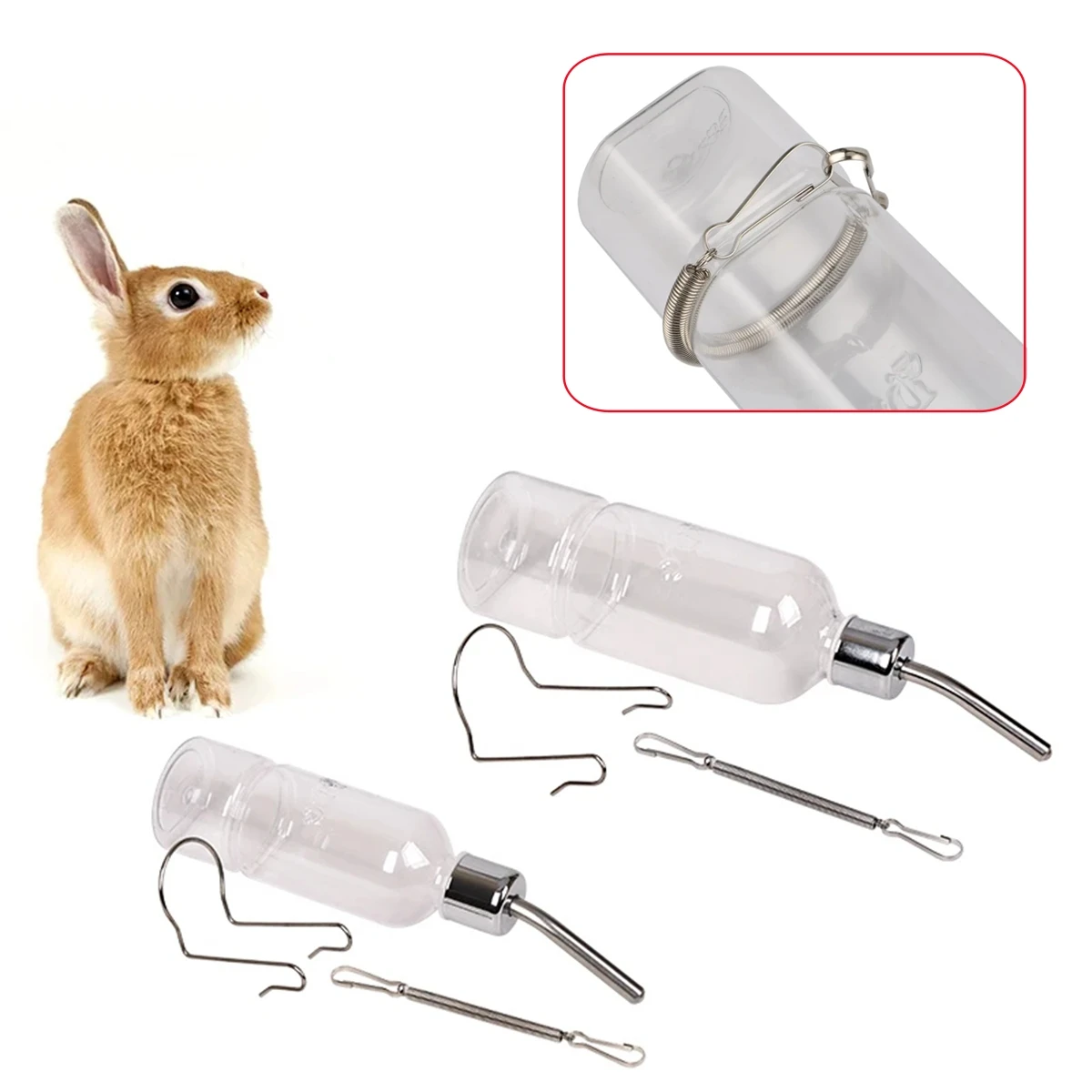 Hamster Rabbit Pet Hanging Automatic Drinking Fountain 180ml/350ml Easy Installation Drinking Bottle for Guinea Pig Squirrel 1Pc 3