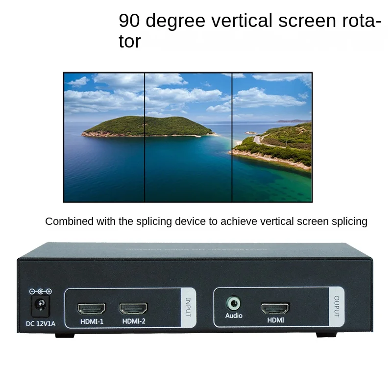 Channel Video Multiplexer HDMI High Definition Screen Rotator with 90/180/270 Degree Rotation and Vertical Video  Image Flip