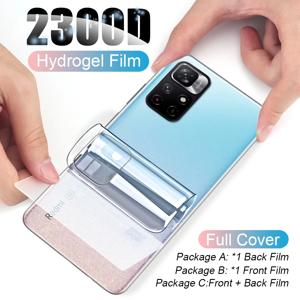 Hydrogel Film For Redmi 10 9A 9C 9T Note 11 10 Pro 10S 9S 8 Screen Protector Soft Film For Xiaomi Poco X3 NFC F3 GT F2 Pro M4 M3 mobile tempered glass