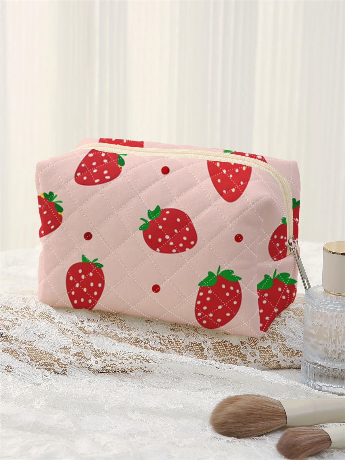 1 Set Portable Makeup Bag, Large Capacity Design, Easily Accommodate Your Cosmetics, Lightweight And Portable For Storing Cosmet