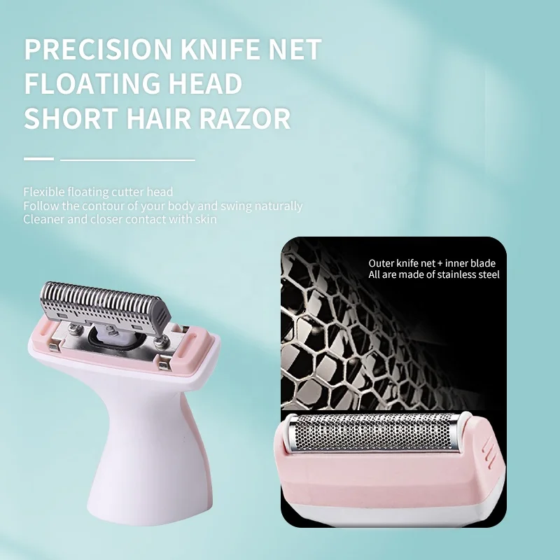 Kemei Electric Shaver Women Cordless One Blade Rechargeable Razor Bikini Trimmer Legs Underarm Public Body Hair Removal Painless 4