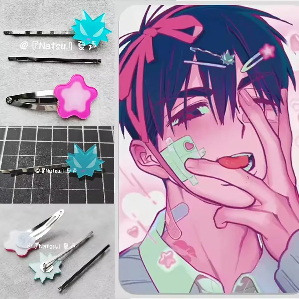 Alien Stage Ivan R6 Haarspange Cosplay Niedliche Kawaii Prop Kopfbedeckung Rosa Blume bis Haarspange Halloween Karneval Geschenke
