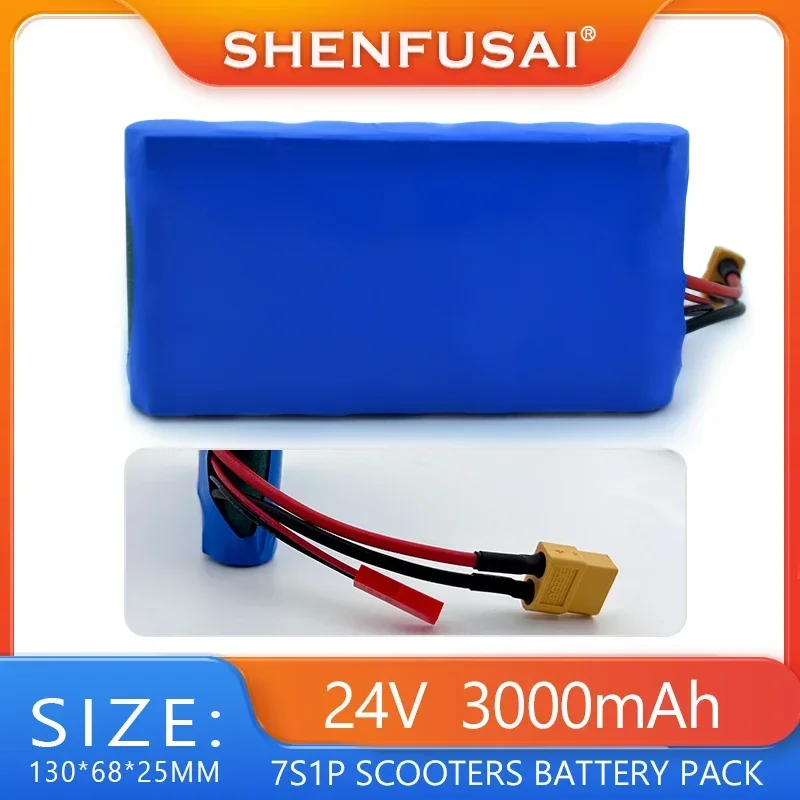

24V 7S1P 3000mAh Lithium-ion Battery Pack for Small Electric Unicycles Scooters Toys Built-in 18650 Battery BMS