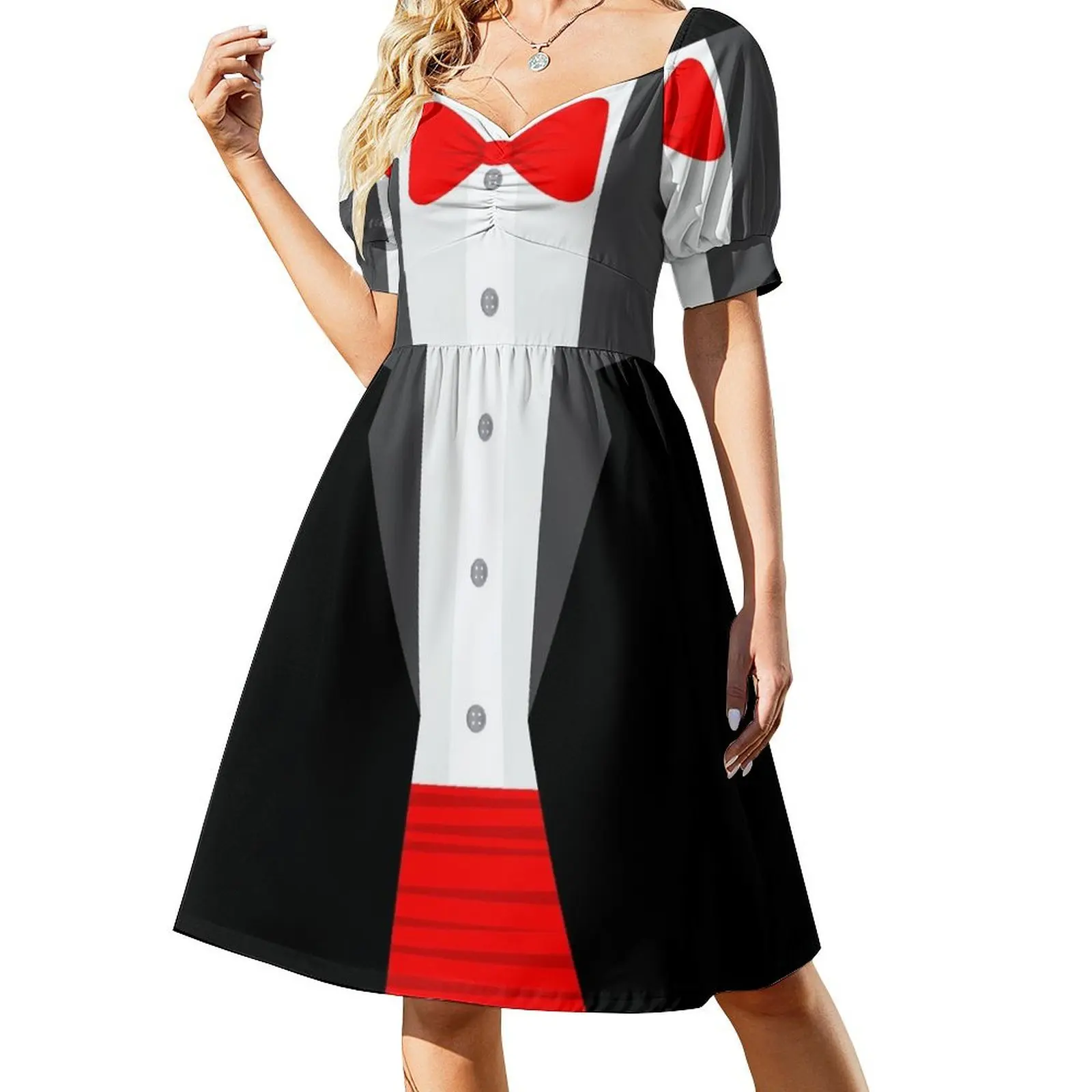 thumbnail image 1 of Esmoquin rojo vestido de manga corta conjuntos elegantes para mujer vestido vendaje vestidos de fiesta para mujer vestidos de verano, 1 of 8