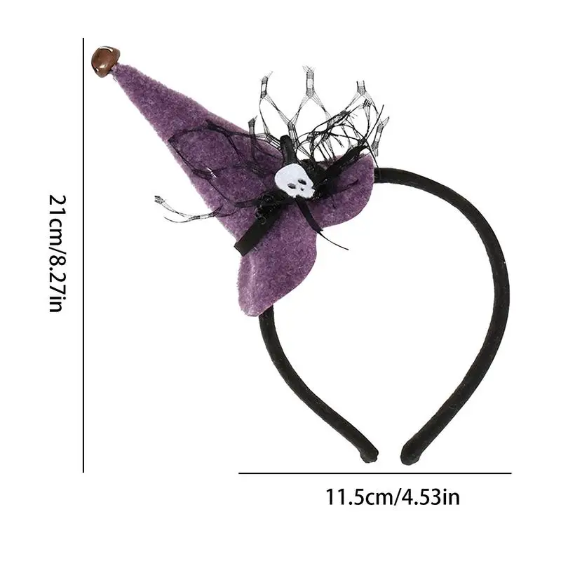 Halloween Head Band Witch Hat Vintage Headwear Stylish Party Headpieces With Spider Web For Celebrations Masquerade