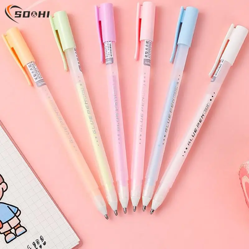 

Candy Color Glue Pen Quick-Drying Manual Dispensing Pen Solid Glue Stick Student Handbook DIY High Viscosity Glue Office Supply