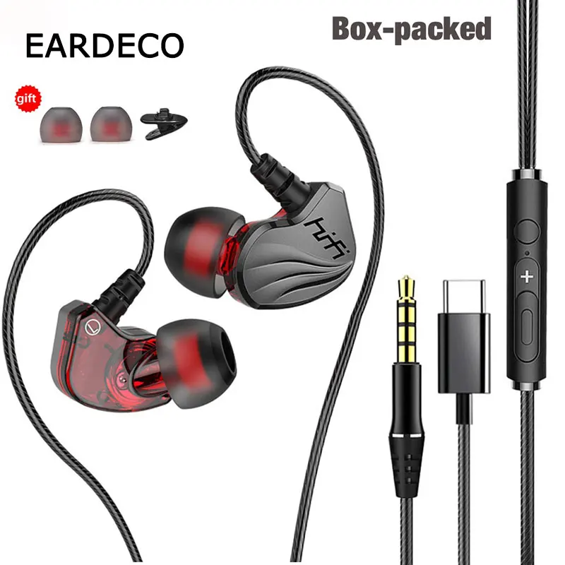 

EARDECO Hifi Wired Headphones with Mic 3.5MM Wired Earphone In Ear Earbuds Bass Headphone Headset for Samsung Xiaomi Huawei