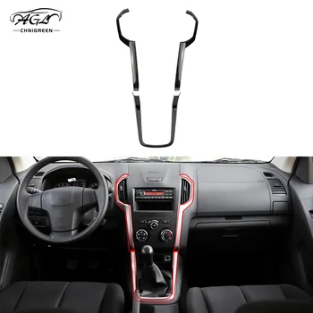 for ISUZU D-MAX MU-X 2012-2019 3pcs Carbon Fiber Color Center Console U-shape Gear Shift Panel CoverDecorative Trim Cover 1