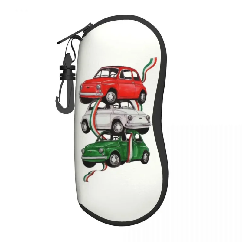

Vintage Italy Flag Car Shell Eyeglasses Case Women Men Fashion Italian Pride Glasses Case Sunglasses Box Pouch