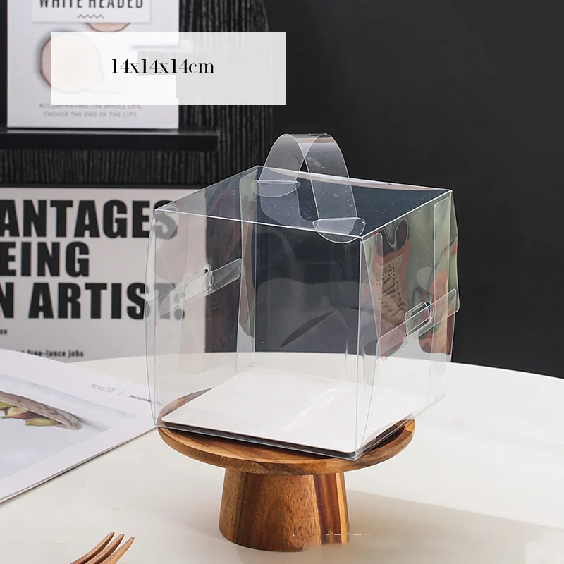 50pcs Transparent Cake Boxes with Handles, Plastic Cupcake and Chocolate Gift Boxes, Mi... - SKU TCBH1052 - UGI Packaging