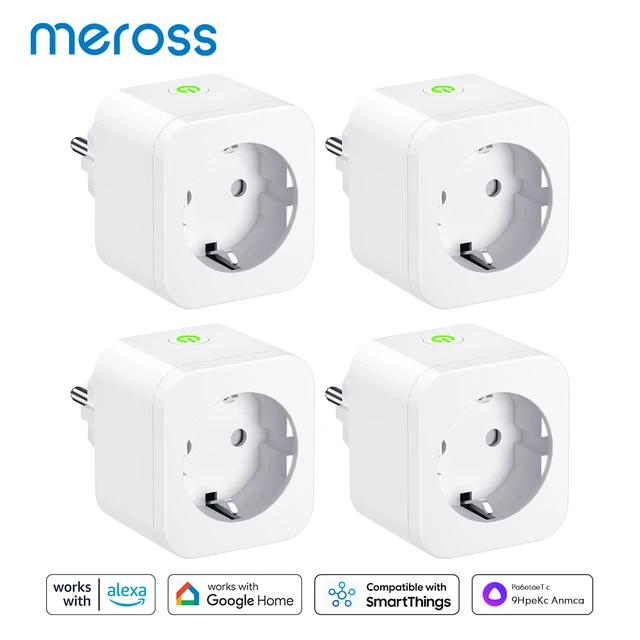 Meross-enchufe inteligente de la UE, toma de corriente con Wifi, monitoreo  de energía, Configuración Bluetooth